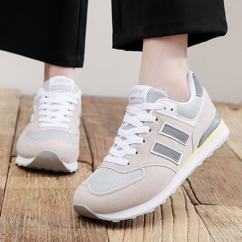 百搭休闲女士平底跑步圆头