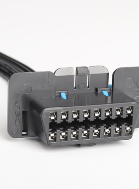 汽车obd插头16针电脑检测诊断插座OBD2母头插头带线年审专用改装