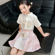2024新款 儿童汉服新中式 套装 夏季 薄女孩中国风裙子 马面裙女童夏装