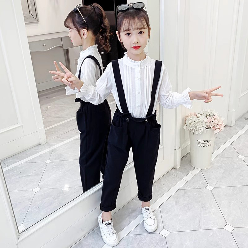 春秋背带裤套装2025新款大童洋气小女孩纯棉衬衫儿童两件套潮,童装/婴儿装/亲子装,套装,淘宝优惠券,粉丝福利购,淘宝优惠卷