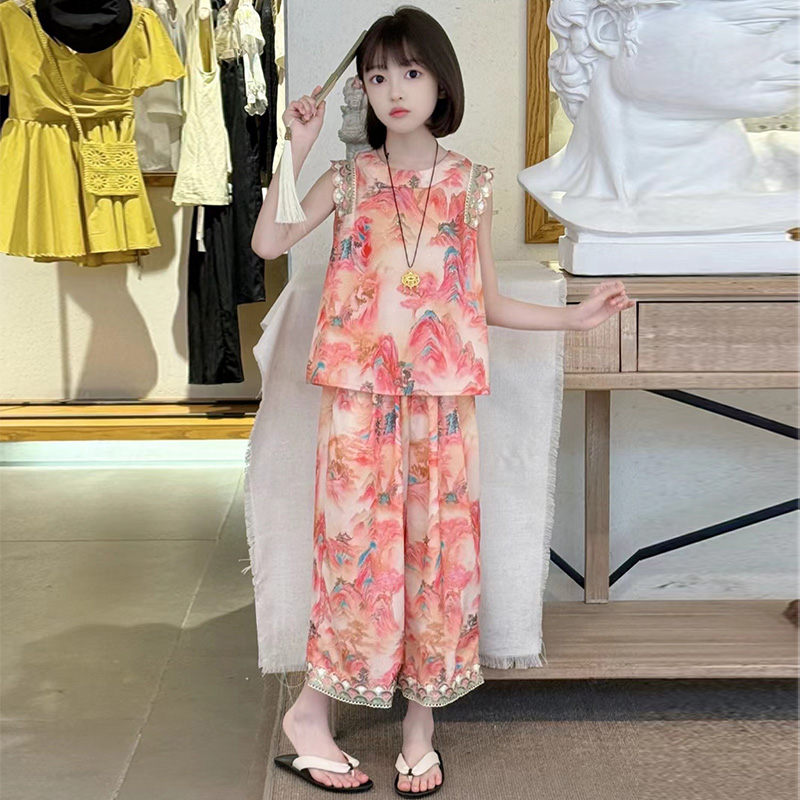女童中式国风套装2025新款夏季