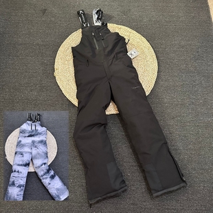外贸原单单板背带连体滑雪裤防水加厚保暖女男款美式专业宽松裤子