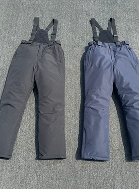 儿童背带滑雪裤防风防水冲锋裤单板男童女童保暖加厚外贸雪乡双板