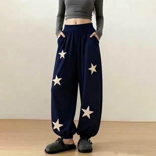 女 高腰慵懒风洋气藏青色休闲裤 2025冬季 高端欧货洋气炸街网红爆款