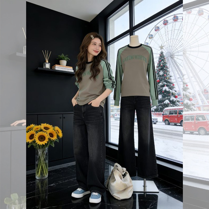 春季独特别致撞色宽松打底衫女内搭设计感超好看插肩长袖t恤上衣,女装/女士精品,T恤,淘宝优惠券,粉丝福利购,淘宝优惠卷