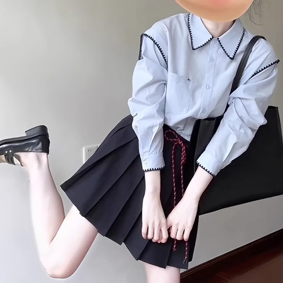 【赠送运费险】法式蓝色减龄衬衫