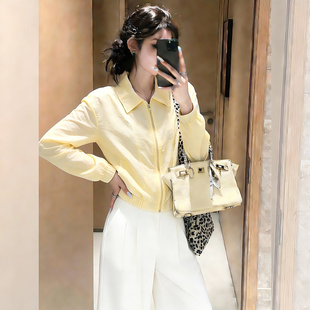 小个子短款拉链夹克外套女春秋2026新款韩系复古绝美巨好看高级感