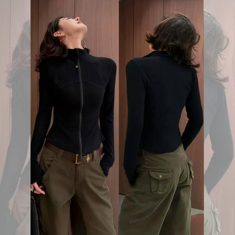 早春季立领拉链紧身开衫女2026新款正肩显瘦长袖运动瑜伽服短外套,女装/女士精品,短外套,淘宝优惠券,粉丝福利购,淘宝优惠卷