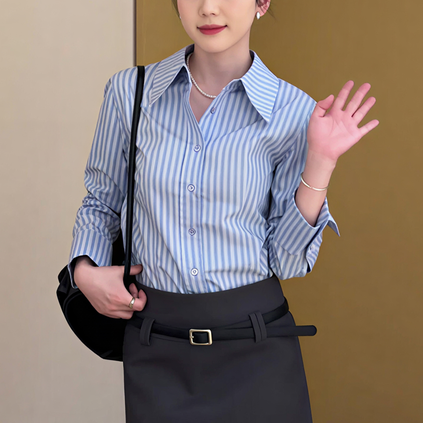 【赠送运费险】法式小资条纹衬衫