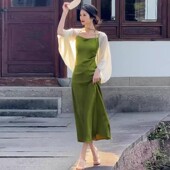 国风吊带连衣裙气质显瘦开衫 高级感新中式 上衣两件套 女夏新款 套装