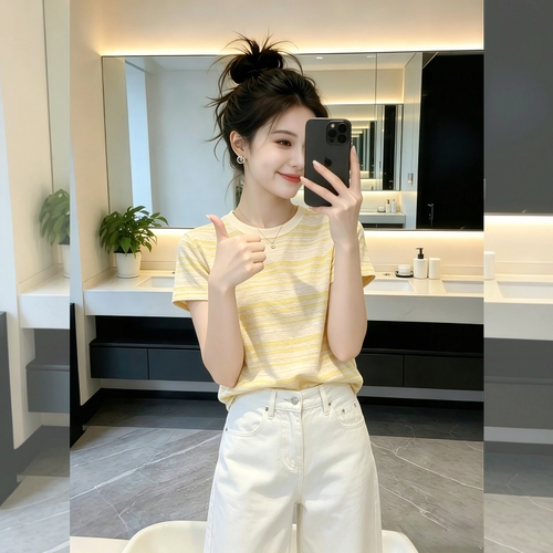 【送运费险】圆领宽松百搭短袖女