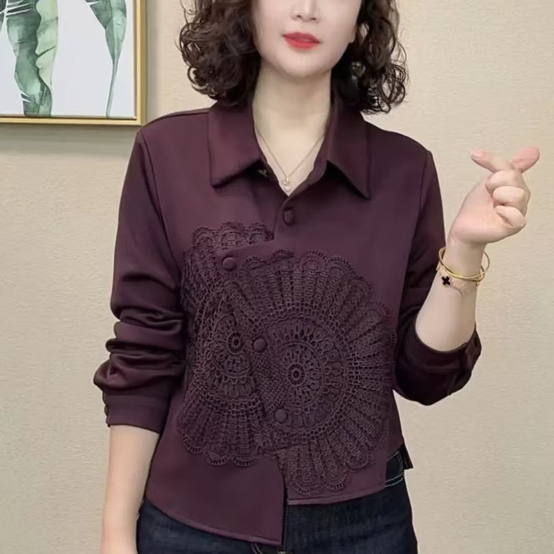 【赠送运费险】蕾丝拼接长袖衬衫