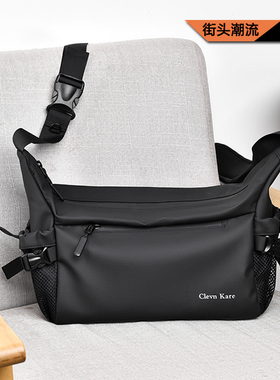 彬澳袋鼠时尚斜挎包男士防水潮流单肩小背包韩版邮差包运动男包