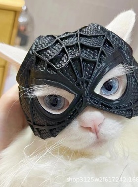 TK爆品 Spider Web Cat Mask 蜘蛛网猫咪面具宠物装饰用品现货