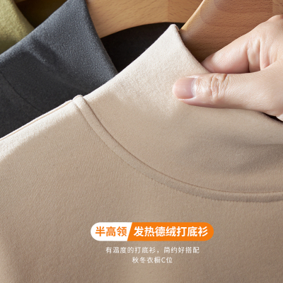 秋冬季新款加绒加厚德绒打底衫