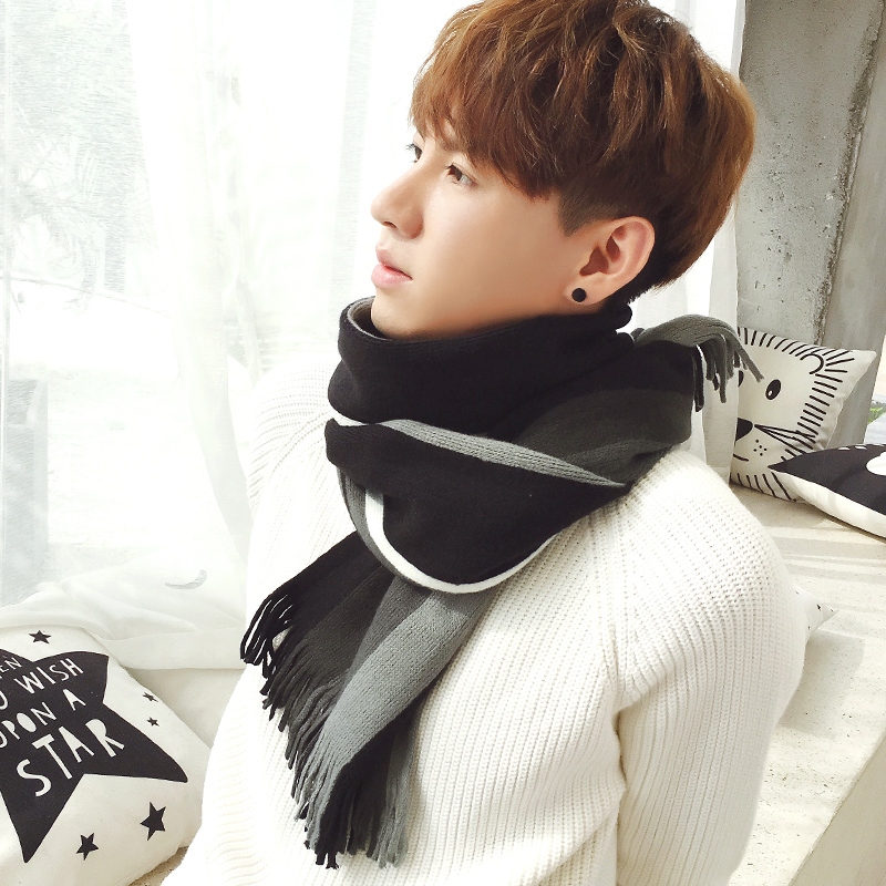冬季韩版男女通用条纹围巾围脖