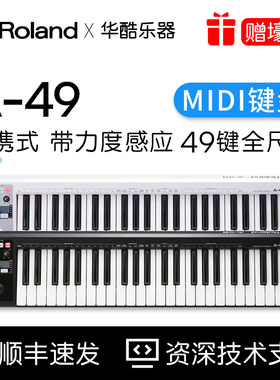 Roland/罗兰A49键专业音乐编曲MIDI键盘控制器便携式带力度感应