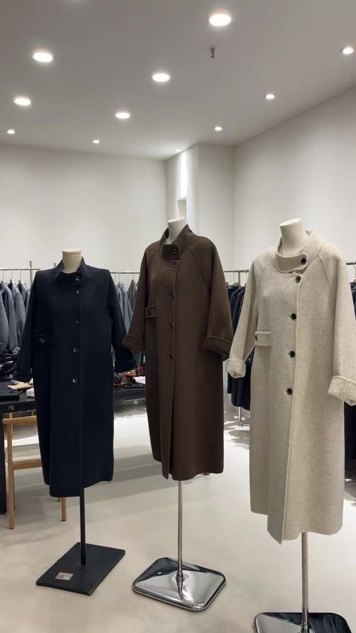 韩版气质立领单排扣双面羊绒大衣女2025秋冬高端长款羊毛呢子外套