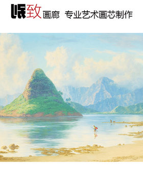 夏威夷海湾风光美国风景油画