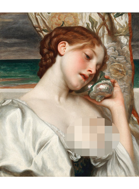 大海的回声 Frederic Leighton英国唯美人体油画玄关卧室装饰画芯