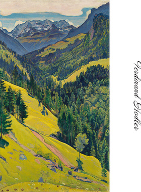 基恩山谷 Ferdinand Hodler瑞士风景油画 玄关书房卧室装饰画芯心