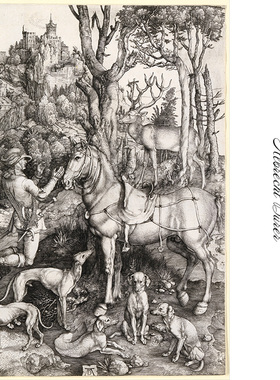 圣犹士坦 Albrecht Dürer丢勒德国素描版画 玄关书房布装饰画芯