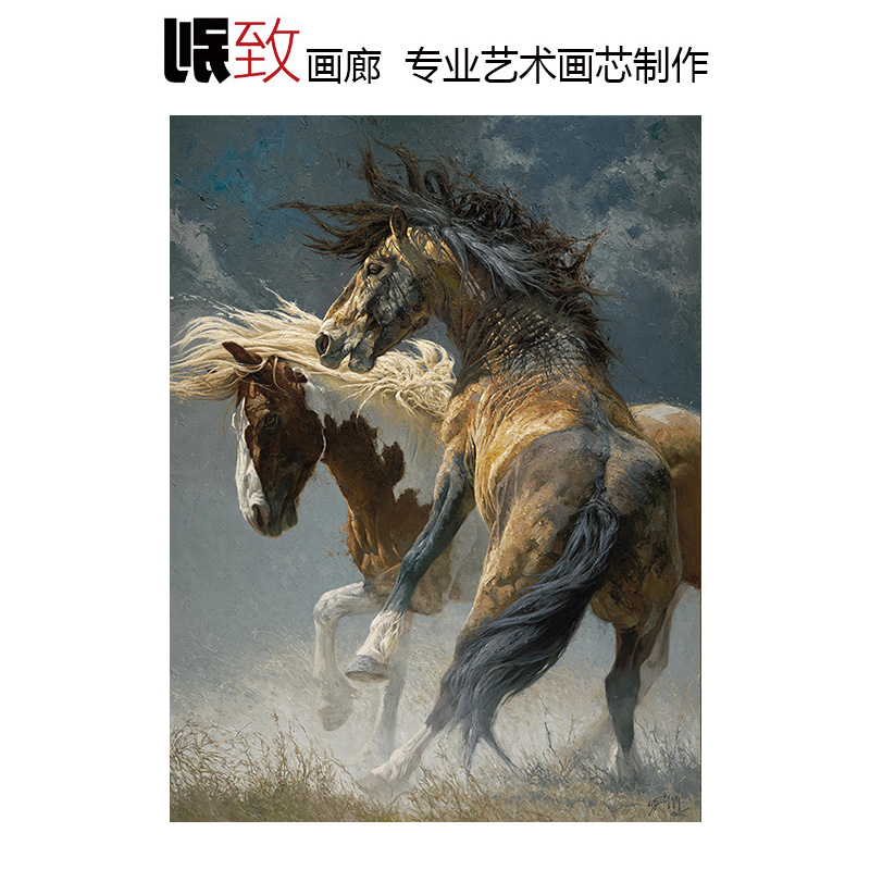 野马 Greg Beecham美国动物油画 客厅玄关走廊别墅宾馆装饰画芯心图片