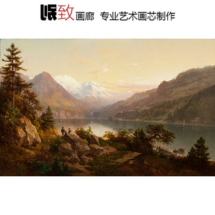 翡翠湾太浩湖 Thomas Hill美国哈德逊河画派风景油画客厅装饰画芯