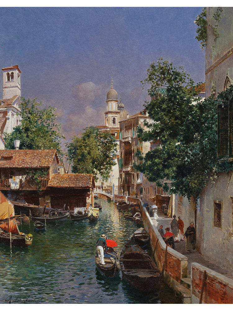 威尼斯圣特罗瓦索教堂 rubens santoro意大利风景油画 欧式装饰画