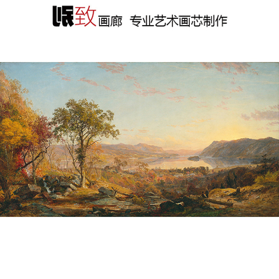 哈德逊河画派风景油画装饰画