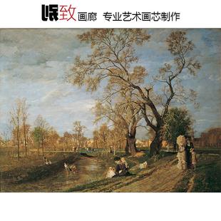 普拉特的春天 Tina Blau奥地利风景油画 客厅玄关餐厅走廊装饰画