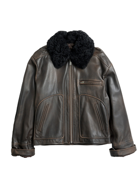 【言姐好物】意大利小山羊皮 内里夹棉 手工擦色皮毛一体RP223014