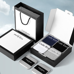 男士内裤男款纯棉四角平角男生情人节送男友新款礼盒短裤охck