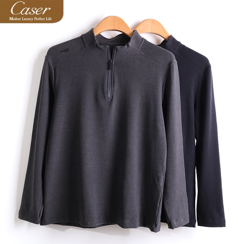 凯撒caser冬男士加厚暖姜绒一体领拉链上衣保暖卫衣打底AJ53-5582