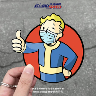 辐射电子游戏标志避难所小子汽车贴纸个性创意划痕遮装饰贴花