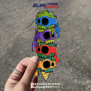 忍者神龟骷髅头车贴个性潮流装饰创意汽车车身车尾装饰贴花