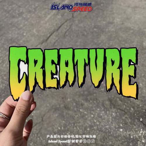 美式街头CREATURE字母汽车贴纸潮牌滑板汽车车身改装贴纸