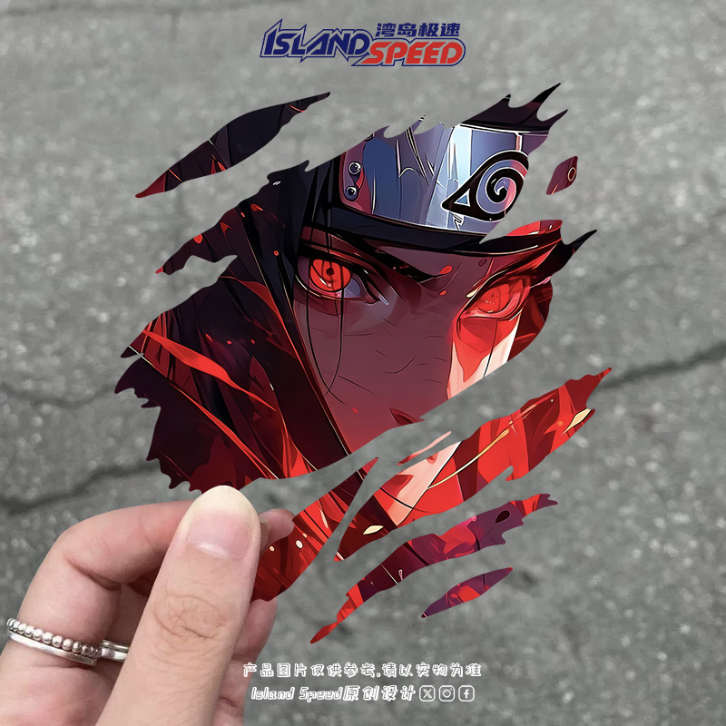 火影忍者动漫角色宇智波鼬写轮眼撕裂汽车贴纸个性创意装饰贴花