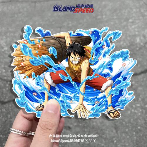 海贼王路飞动漫卡通汽车贴纸防水划痕遮盖装饰贴车窗玻璃贴
