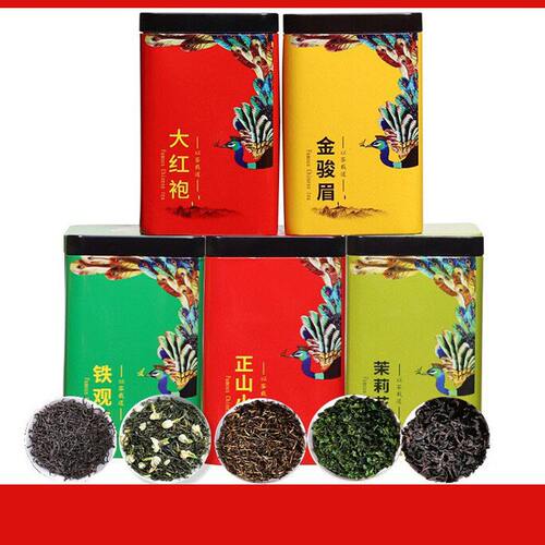 吾家铁观音大红袍岩茶金骏眉正山红茶小种茉莉花茶浓香型罐装茶叶