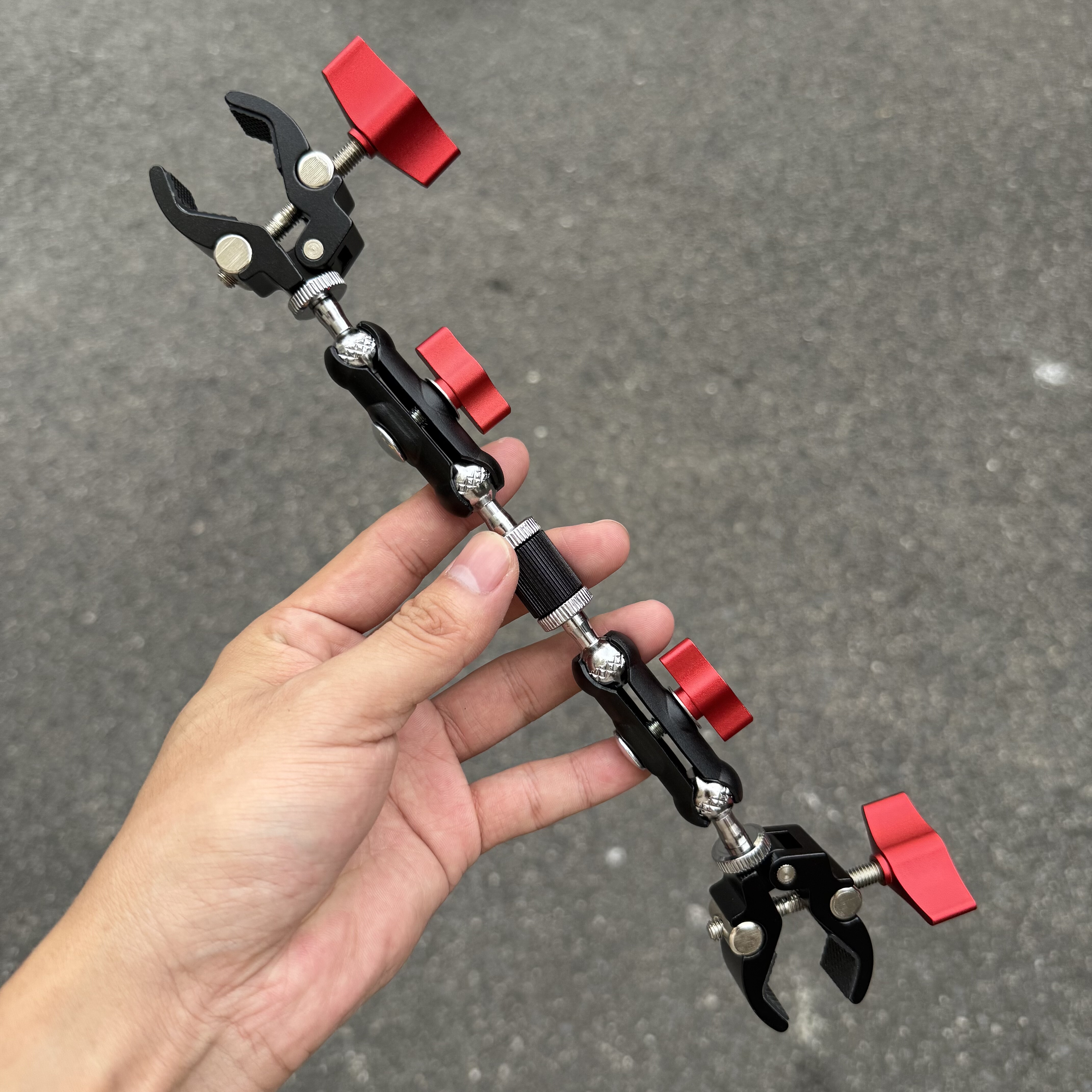 金属蟹钳夹双头固定夹骑行自拍杆支架360豌豆荚汽车头枕支夹两头