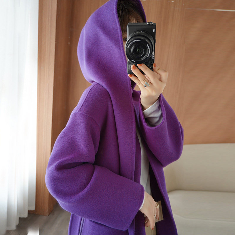 Элитное шерстяное желтовато-коричневое шерстяное пальто, двусторонная кашемировая куртка, свободный крой для возраста 