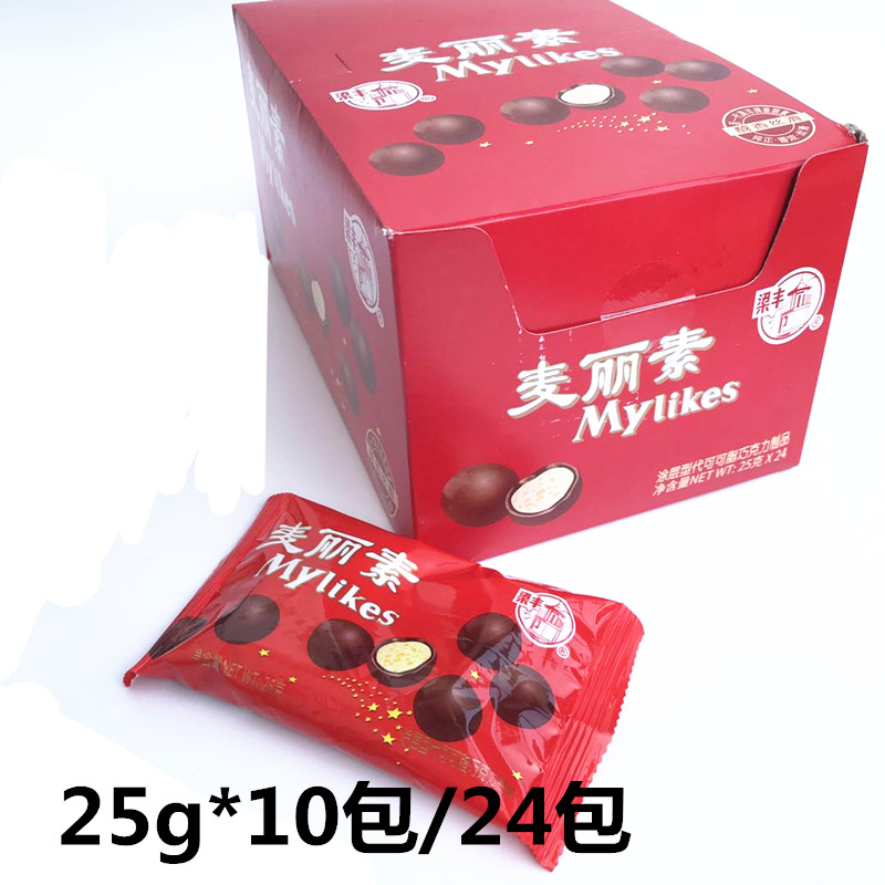 梁丰25g*24袋夹心巧克力豆麦丽素图片