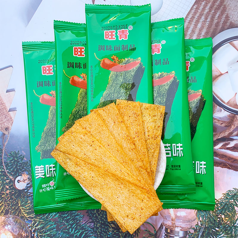 旺青海苔味麻辣片飞饼 麻辣条8090儿时回忆零食香辣条片