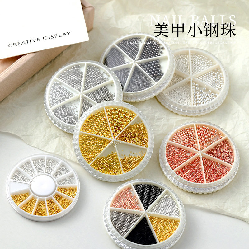 日系新款美甲饰品6格转盘跨境爆