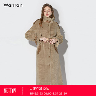 中长款 2025冬季 美拉德衣式 时尚 系带A摆羊羔毛皮草外套大衣女 新款