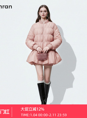 2025冬季新款时尚休闲减龄灯笼袖宽松A摆羽绒服加厚90羽绒服外套
