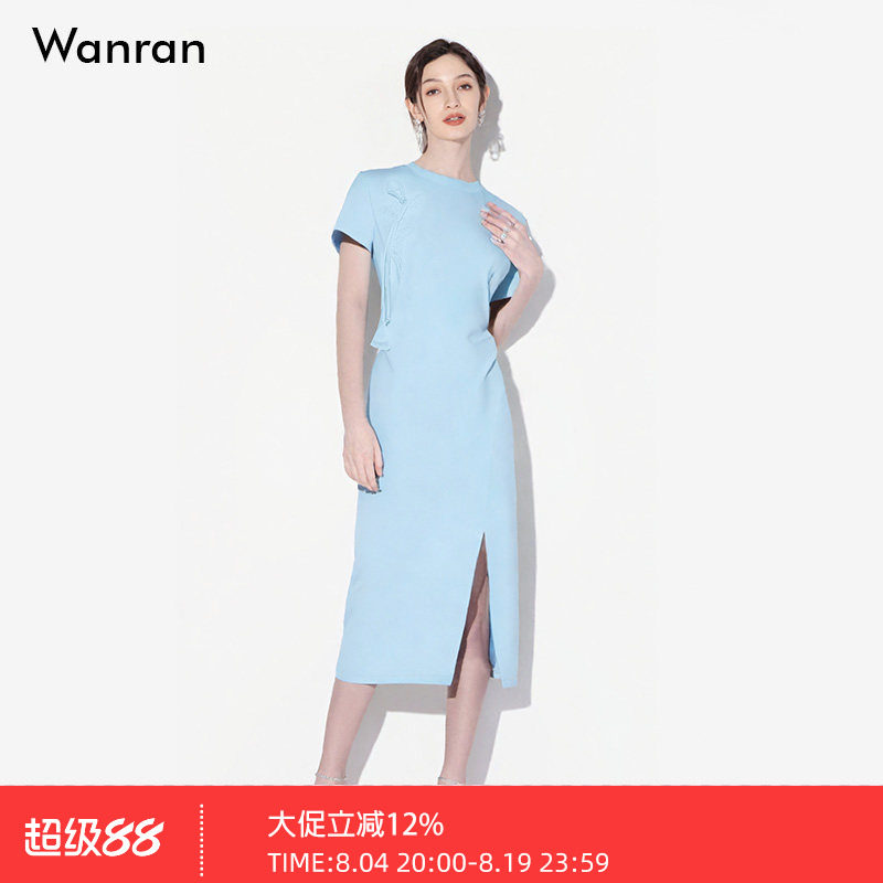 2026夏季新款小众蝴蝶绣花设计感正肩收腰显瘦休闲气质T恤连衣裙