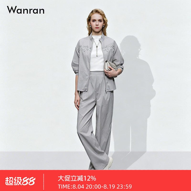 2026春夏季新款时尚休闲宽松版防晒衬衣+阔腿裤长裤防晒套装女