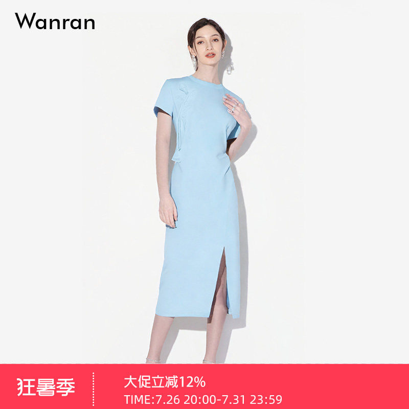 2026夏季新款小众蝴蝶绣花设计感正肩收腰显瘦休闲气质T恤连衣裙